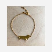 Bracelet en argent Marcel le teckel doré