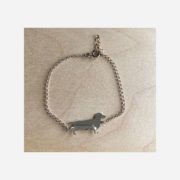 Bracelet en argent Marcel le teckel gris