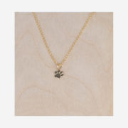 Collier avec pendentif patte de chien en argent 925 plaqué or